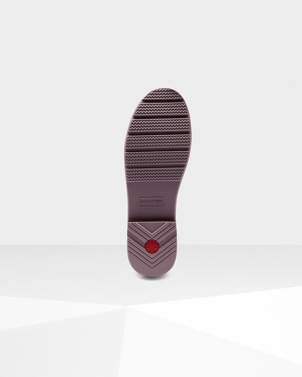 Kalosze Chelsea Damskie - Hunter Refined Texture Block Slim Fit - Różowe/Fioletowe - WBUH-42138